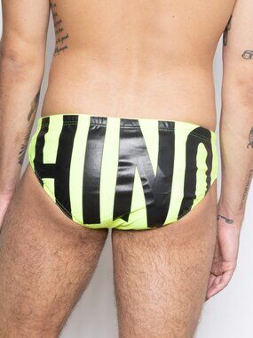 MOSCHINO Swim Briefs Neon Yellow/Green XS NWT